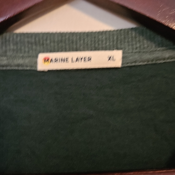 Marine Layer Shirt Green Henley Soft Neutral Comfy Casual Classic Buttons - Picture 7 of 10